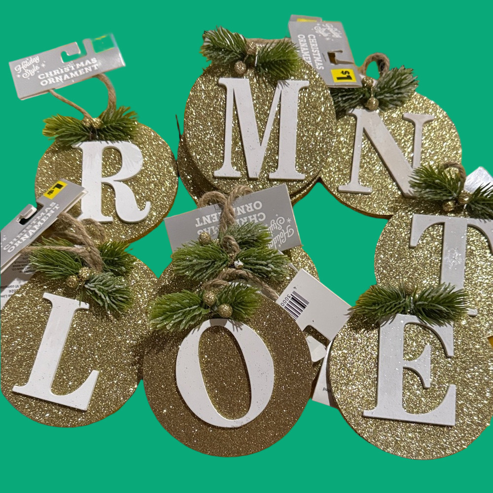 Gold Glitter Holiday Ornaments